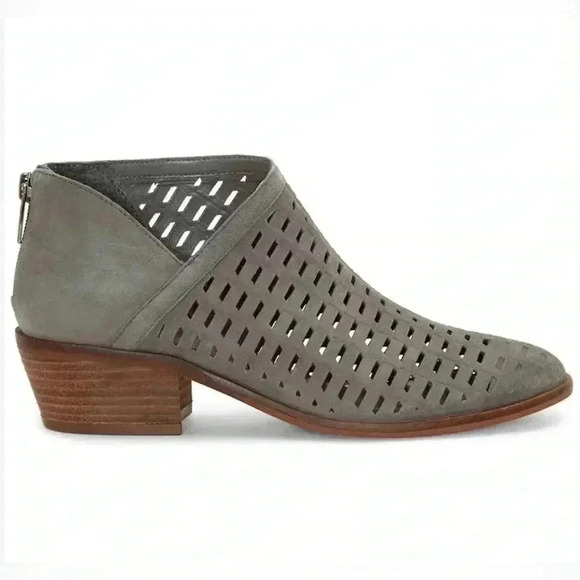 Vince Camuto women's Pekkan Perforated Suede Booties in Graystone,  size 8.5 - Picture 2 of 10